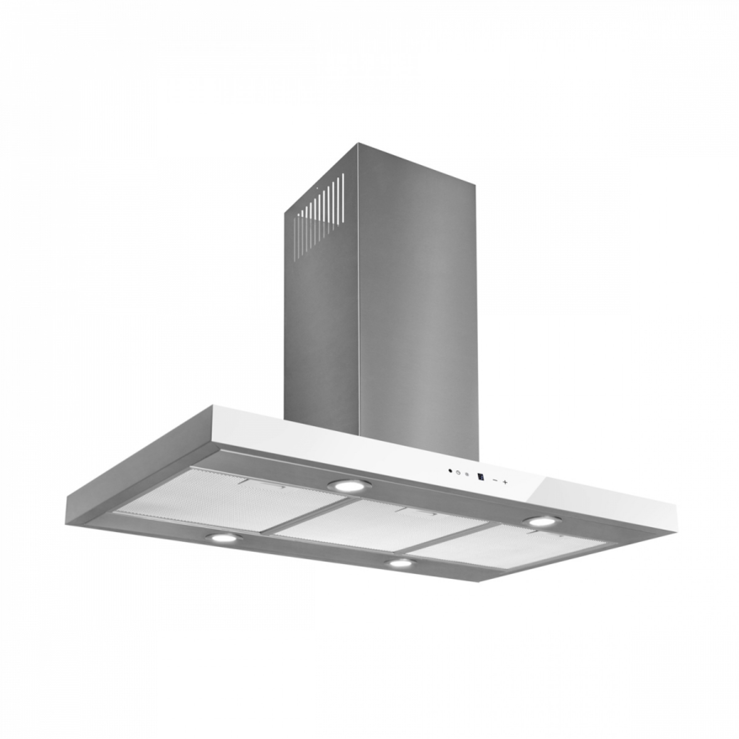 Frihängande köksfläkt 60cm / 90 cm rostfritt stål+ vit glas|SWEDLUXURY ...