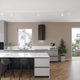 Vägghängd cylinder köksfläkt 40cm svart|SWEDLUXURY|Baltic