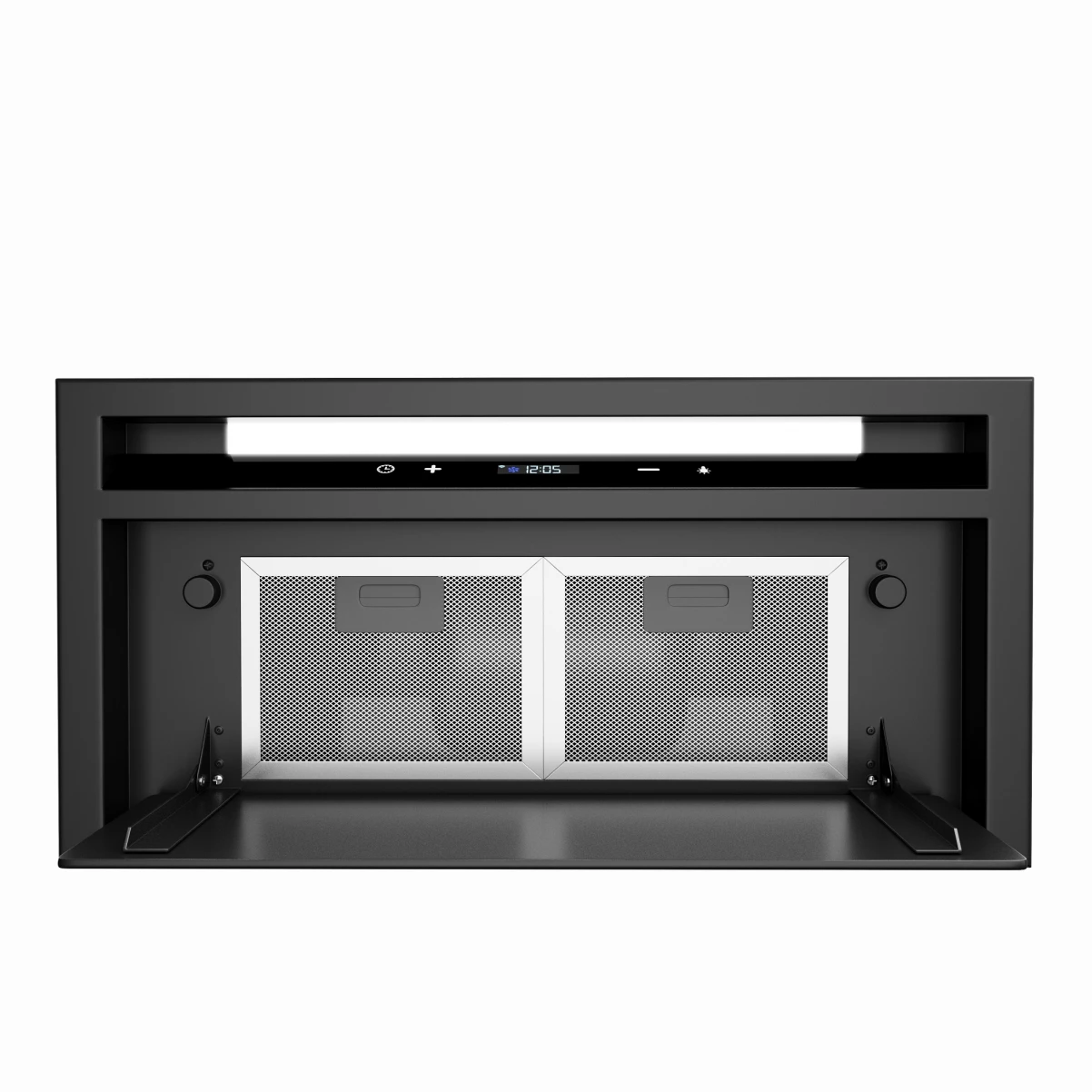 Underbyggnads/inbyggnads köksfläkt  60cm svart+ svart glas|VENEK|Discreet