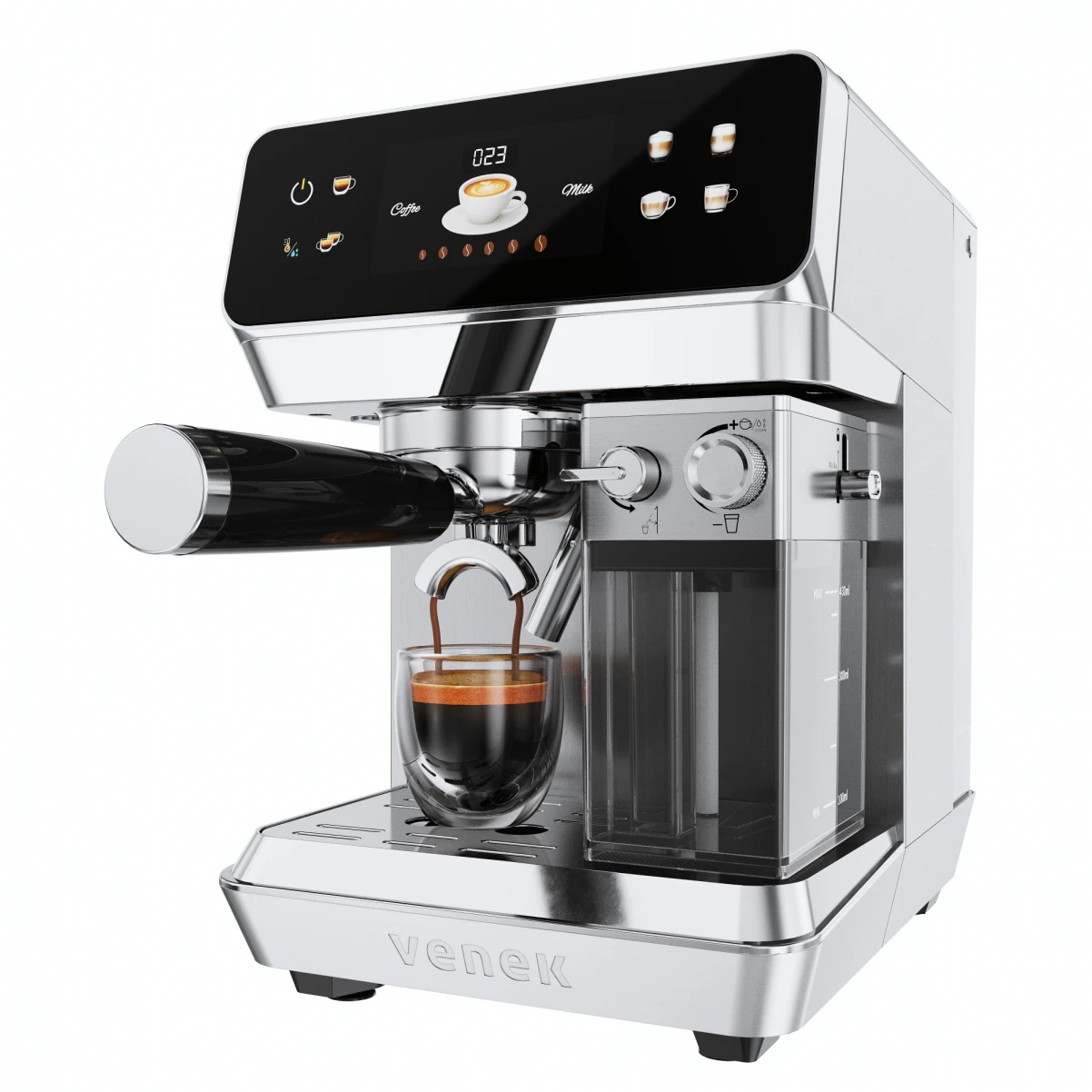 Fika Maestro|VENEK|Halvautomatisk Espressomaskin med automatisk mjölkskummare
