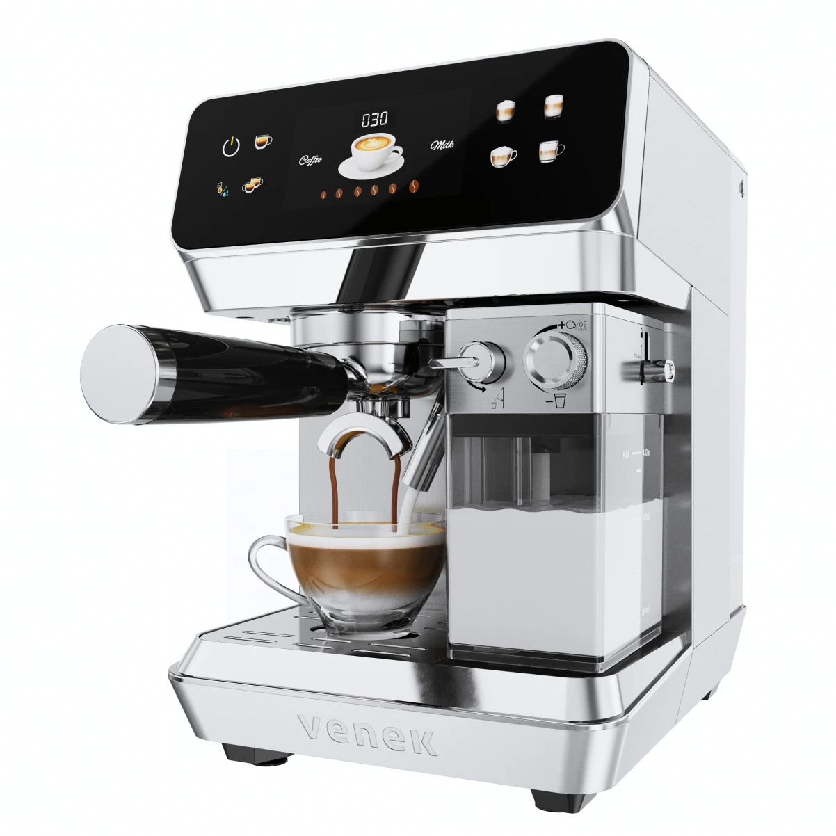 Fika Maestro|VENEK|Halvautomatisk Espressomaskin med automatisk mjölkskummare