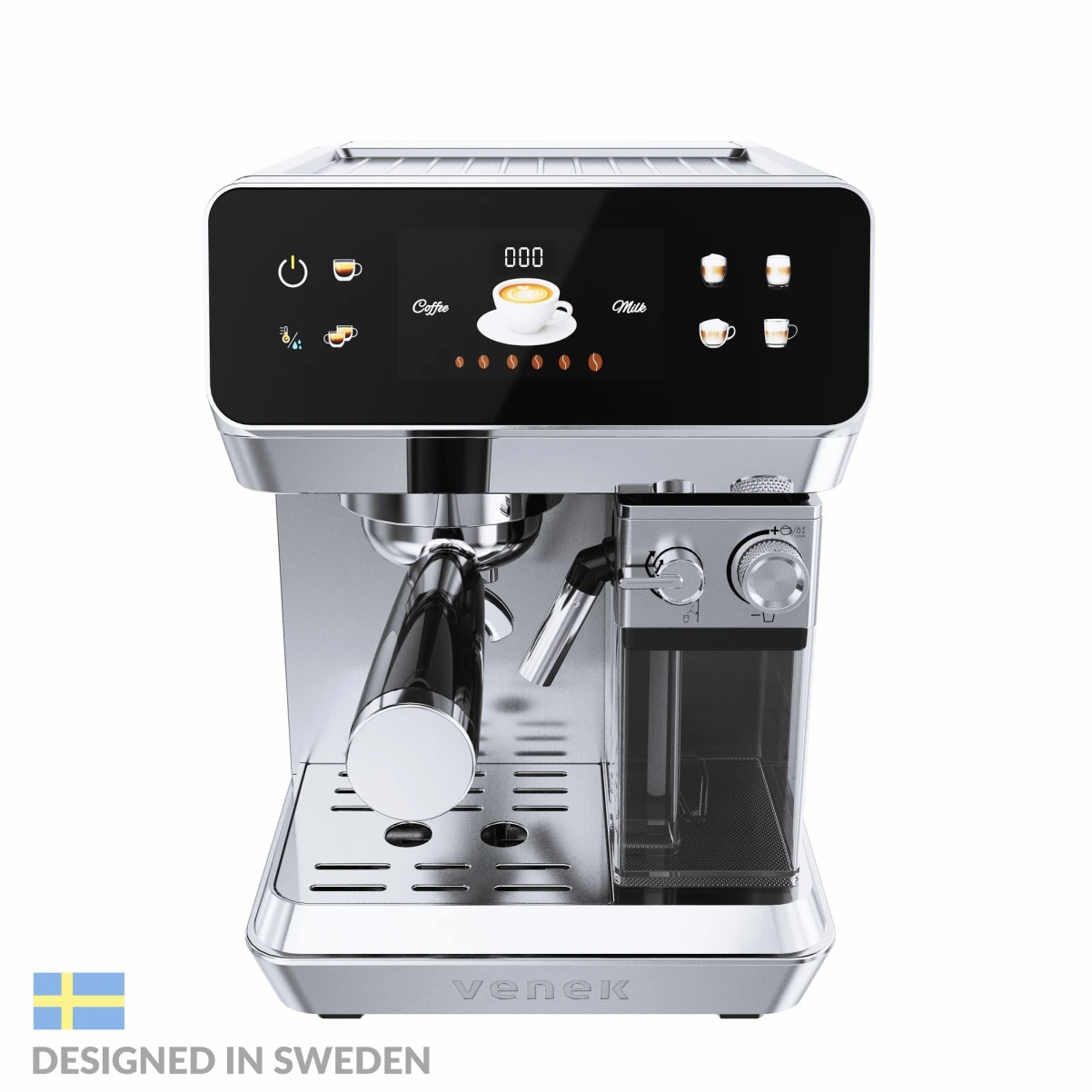 Fika Maestro|VENEK|Halvautomatisk Espressomaskin med automatisk mjölkskummare