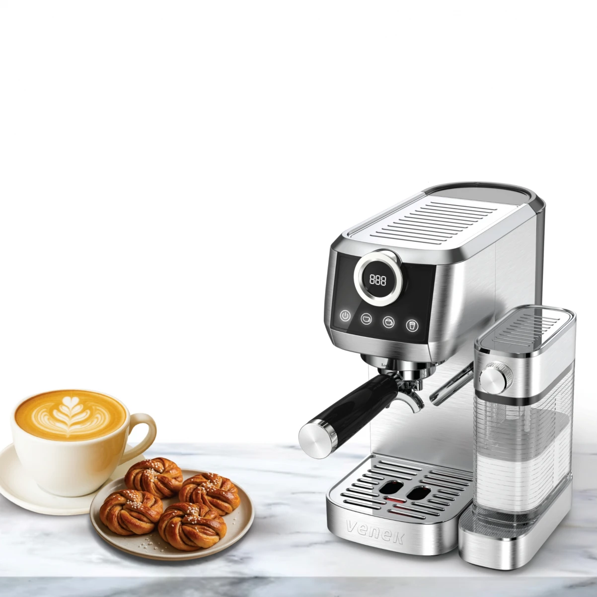 Fika Ritual|VENEK|Halvautomatisk Espressomaskin med automatisk mjölkskummare