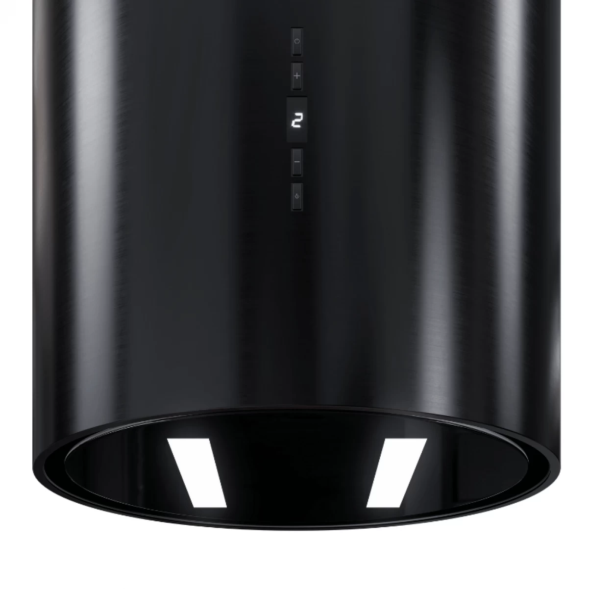 Vägghängd cylinder köksfläkt 40cm svart|SWEDLUXURY|Harmony