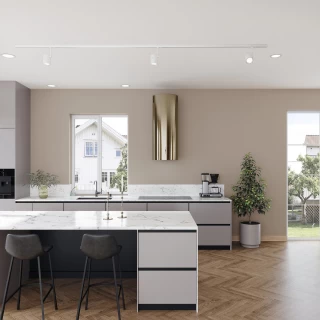 Vägghängd cylinder köksfläkt 40cm guld/mässing|SWEDLUXURY|Harmony