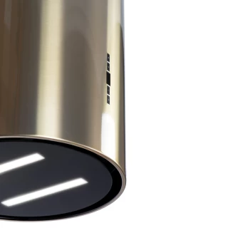 Vägghängd cylinder köksfläkt 40cm guld/mässing|SWEDLUXURY|Harmony