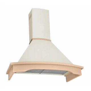 Vägghängd köksfläkt beige + bokträ list 60 cm / 90 cm|SWEDLUXURY|Landet