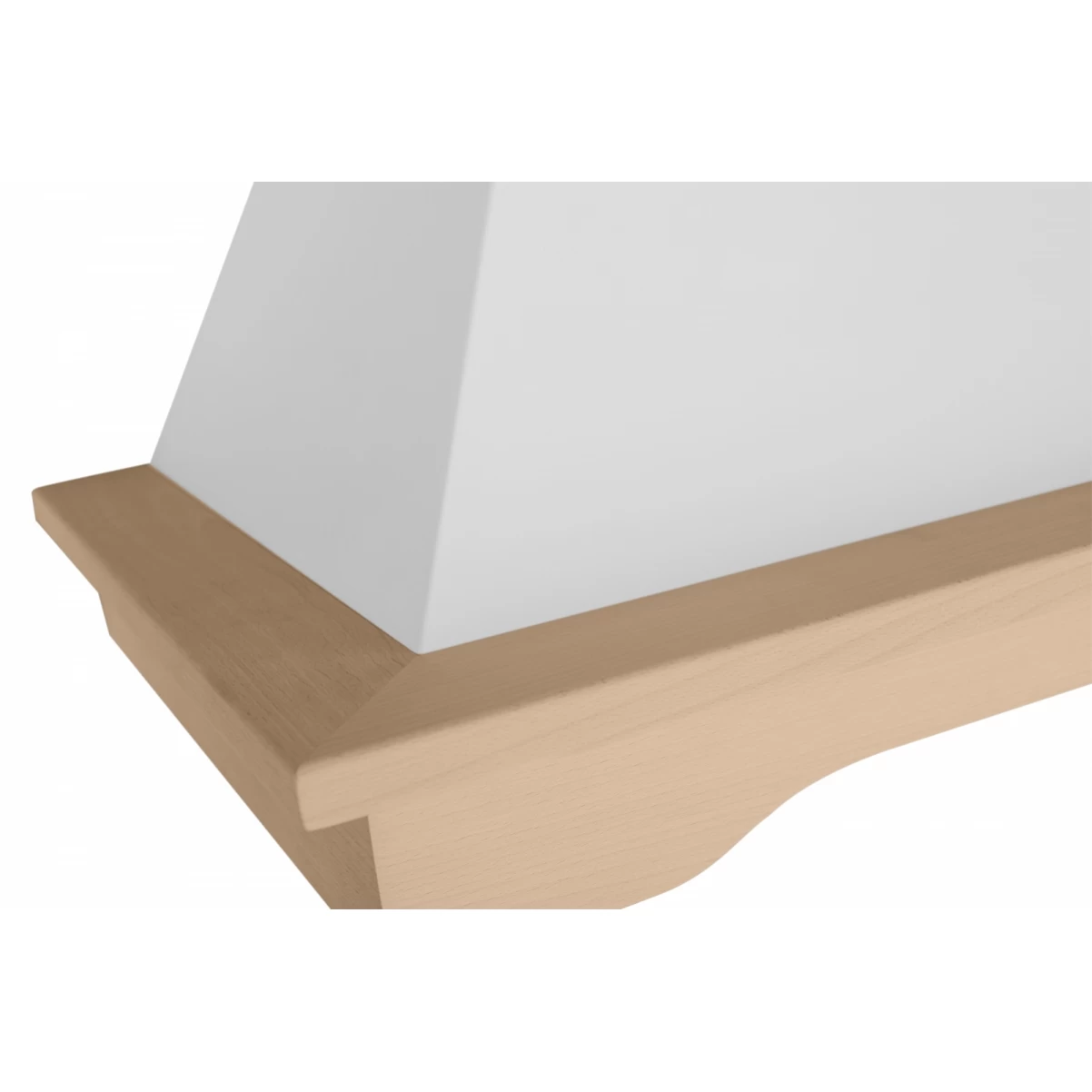 Vägghängd köksfläkt vit+ bokträ list 60 cm / 90 cm|SWEDLUXURY|Landet