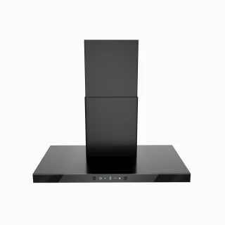 Vägghängd köksfläkt 60cm/90cm svart+svart glas|VENEK|Lotus