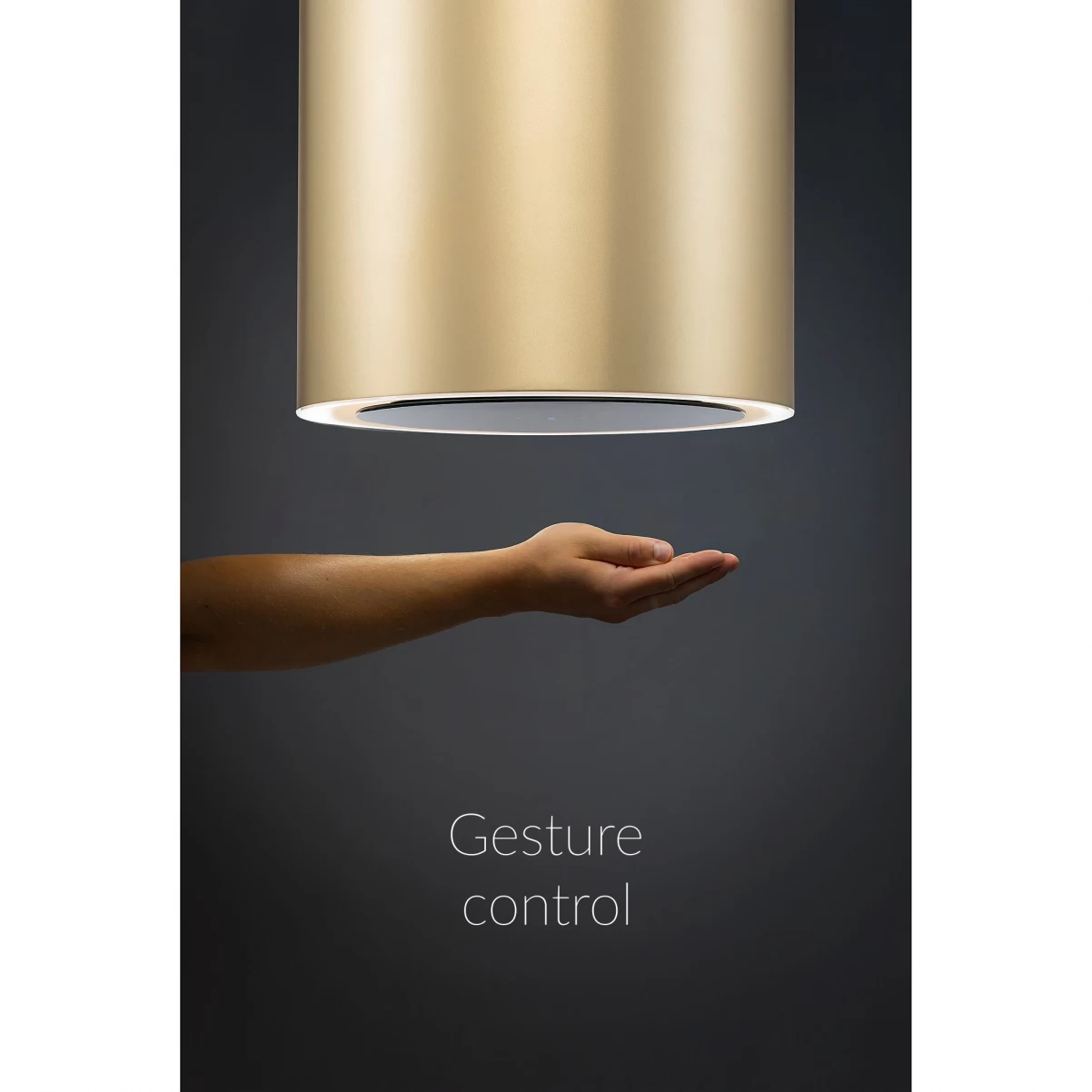 Frihängande cylinder köksfläkt 40cm guld/mässing|SWEDLUXURY|Monarc|Premium Line