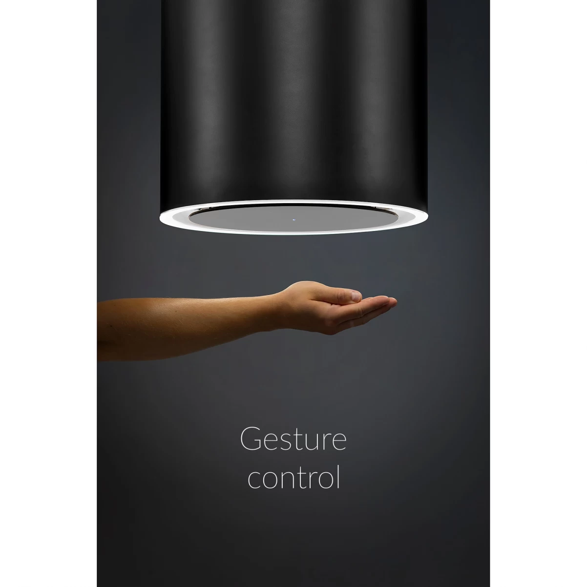 Frihängande cylinder köksfläkt 40cm svart|SWEDLUXURY|Monarc|Premium Line