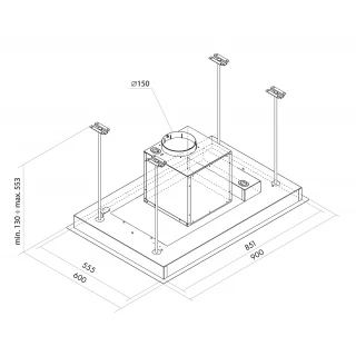 Takintegrerad köksfläkt  Swedluxury MYSTIC vit|Standard Line