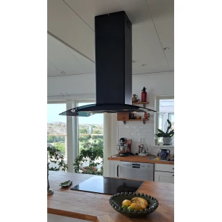 Frihängande köksfläkt 90cm svart |VENEK|Novum|