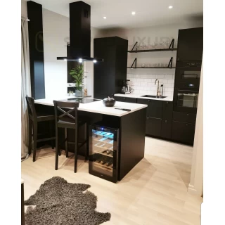 Frihängande köksfläkt 60cm / 90 cm svart matt+ svart glas|SWEDLUXURY|Pacific