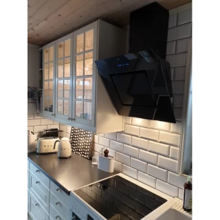 Vägghängd köksfläkt vit glas 60cm/80cm|SWEDLUXURY| Rosvik