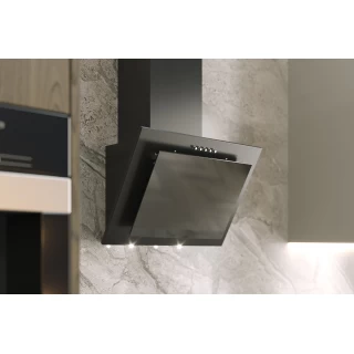 Vägghängd köksfläkt svart 50cm/60cm +svart glas|SWEDLUXURY|Sevilla