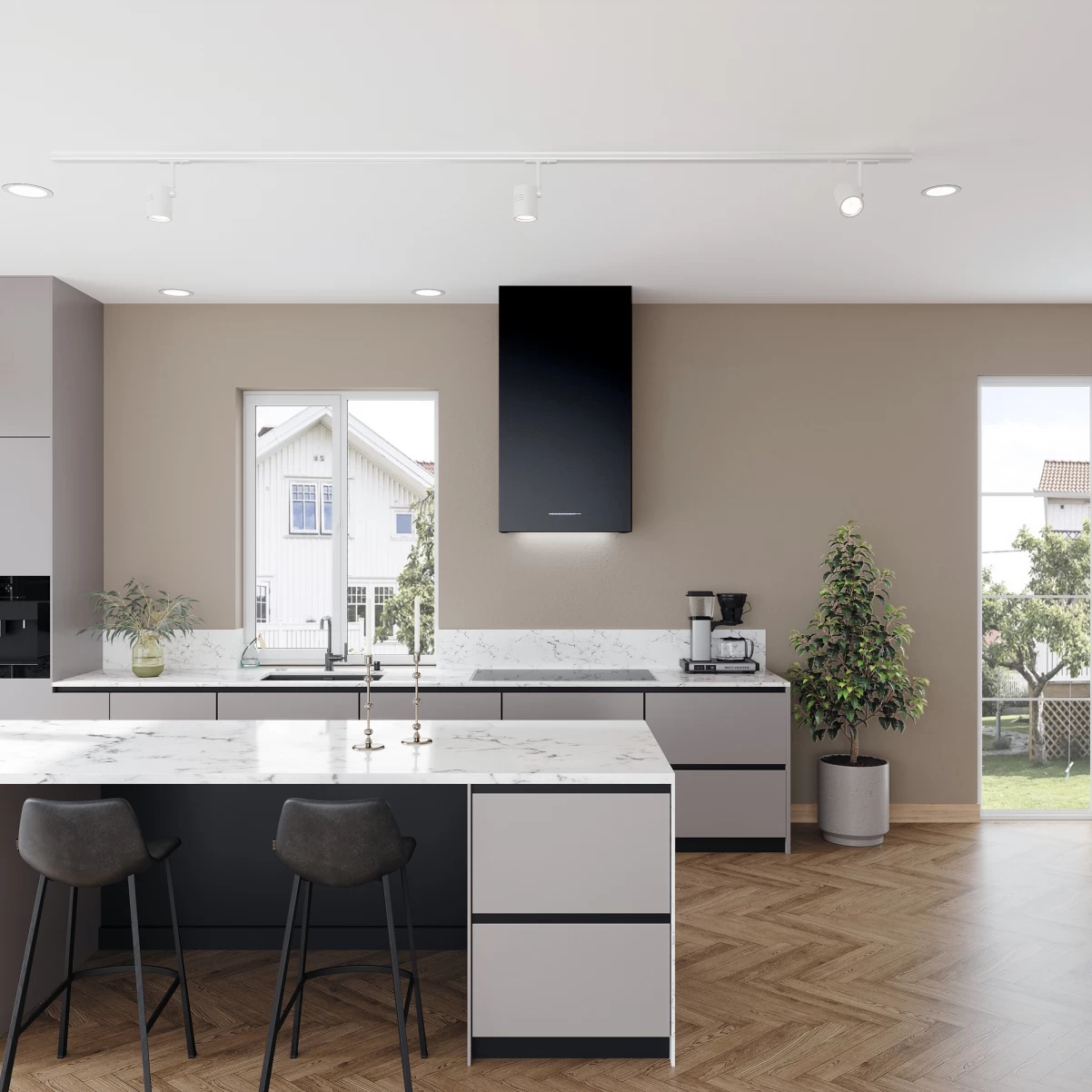 Premium line vägghängd köksfläkt SEMPRE LYX 60cm svart matt