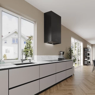 Premium line vägghängd köksfläkt SEMPRE LYX 60cm svart matt