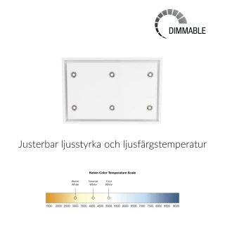 Takintegrerad köksfläkt Swedluxury SIGNATURE vit  |6 x Led spot mini|Design line