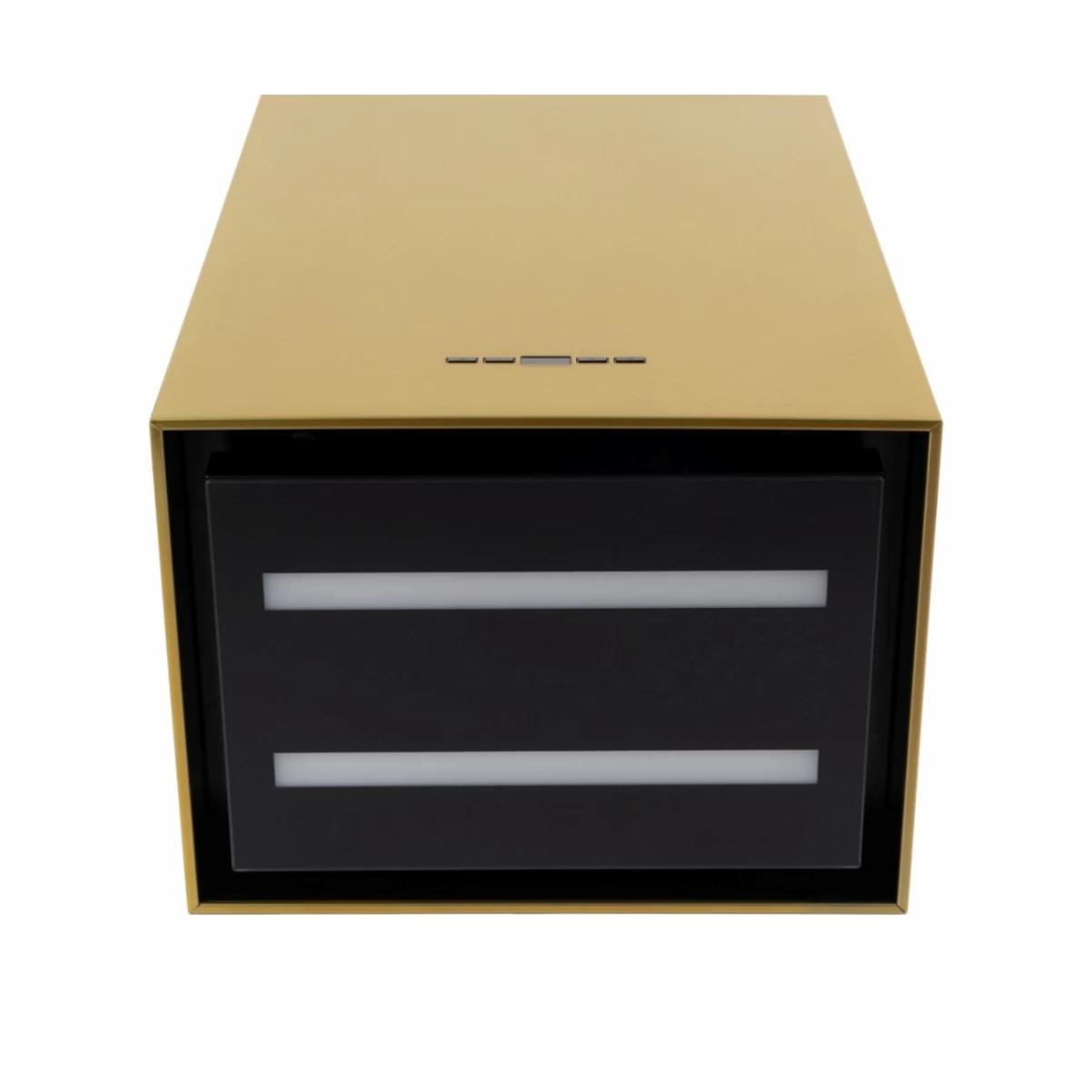 Frihängande rektangulär köksfläkt 40cm guld/mässing|SWEDLUXURY|Tornet