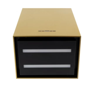 Frihängande rektangulär köksfläkt 40cm guld/mässing|SWEDLUXURY|Tornet