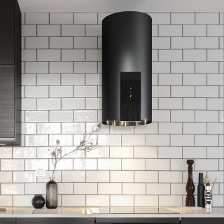 Vägghängd cylinder köksfläkt svart|SWEDLUXURY| VOGUE|Premium Line