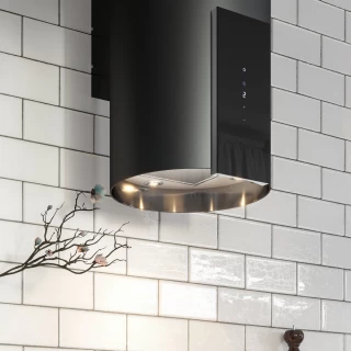 Vägghängd cylinder köksfläkt svart|SWEDLUXURY| VOGUE|Premium Line