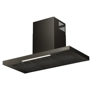 Vägghängd köksfläkt 60cm/90cm svart+svart glas|SWEDLUXURY|Zenit Lyx