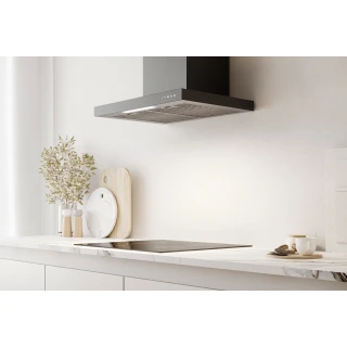 Vägghängd köksfläkt 60cm/90cm svart+svart glas|SWEDLUXURY|Zenit Lyx