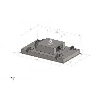 Takintegrerad köksfläkt Swedluxury DREAM vit  |linjär LED belysning|Design line