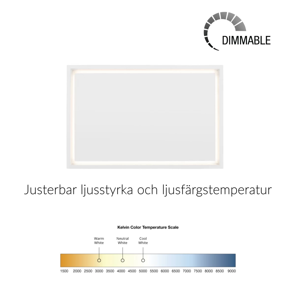 Takintegrerad köksfläkt Swedluxury DREAM vit  |linjär LED belysning|Design line