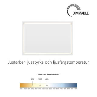 Takintegrerad köksfläkt Swedluxury DREAM vit  |linjär LED belysning|Design line