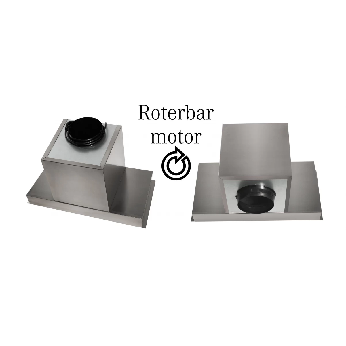 Underbyggnads  köksfläkt  60cm/90cm rostfritt stål+ vit glas|SWEDLUXURY|Enzo Lyx