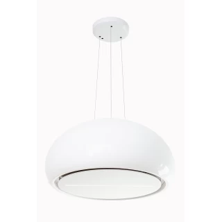 Vajerhängd keramisk köksfläkt 40cm vit + vit glas |SWEDLUXURY|Impresario