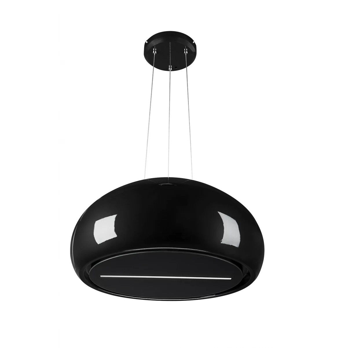 Vajerhängd keramisk köksfläkt 40cm svart + svart glas |SWEDLUXURY|Impresario