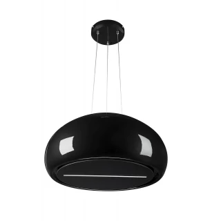 Vajerhängd keramisk köksfläkt 40cm svart + svart glas |SWEDLUXURY|Impresario