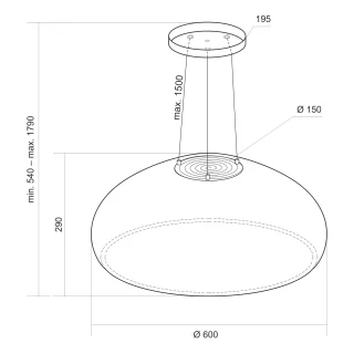 Vajerhängd keramisk köksfläkt 40cm svart + svart glas |SWEDLUXURY|Impresario