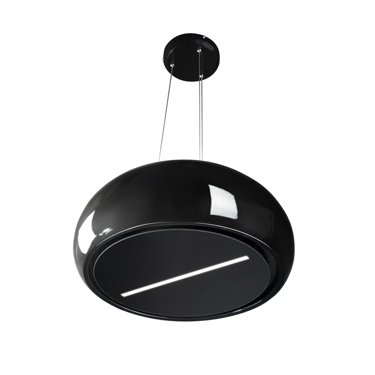 Vajerhängd keramisk köksfläkt 40cm svart + svart glas |SWEDLUXURY|Impresario