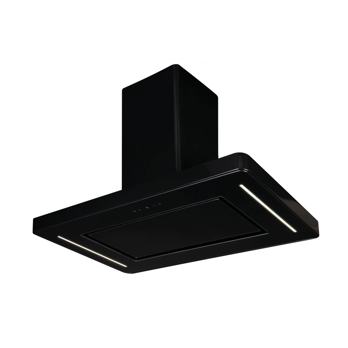 Frihängande köksfläkt 60cm / 90 cm svart matt+ svart glas|SWEDLUXURY|Magnum