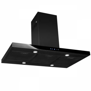 Frihängande köksfläkt 60cm / 90 cm svart matt+ svart glas|SWEDLUXURY|Pacific