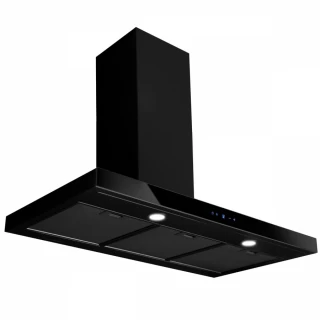 Vägghängd köksfläkt svart+svart glas 60cm/90cm|SWEDLUXURY| Pacific Vg