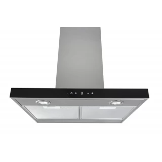 Vägghängd köksfläkt rostfrtitt stål+svart glas 60cm/90cm|SWEDLUXURY| Pacific Vg