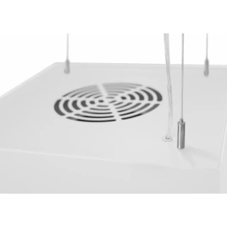 Vajerhängd fyrkantig köksfläkt 40cm vit|SWEDLUXURY|Samantha