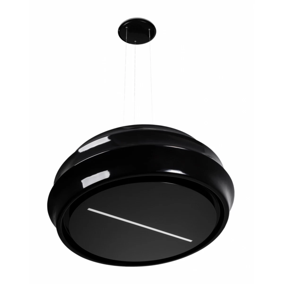 Vajerhängd keramisk köksfläkt 40cm svart + svart glas |SWEDLUXURY|Symphony