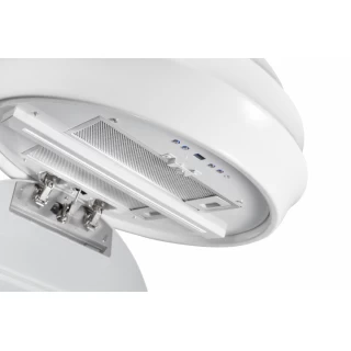 Vajerhängd keramisk köksfläkt 40cm vit + vit glas |SWEDLUXURY|Symphony