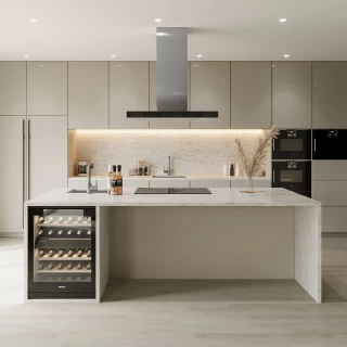 Frihängande köksfläkt 90 cm rostfritt stål+ svart glas|SWEDLUXURY|Verde