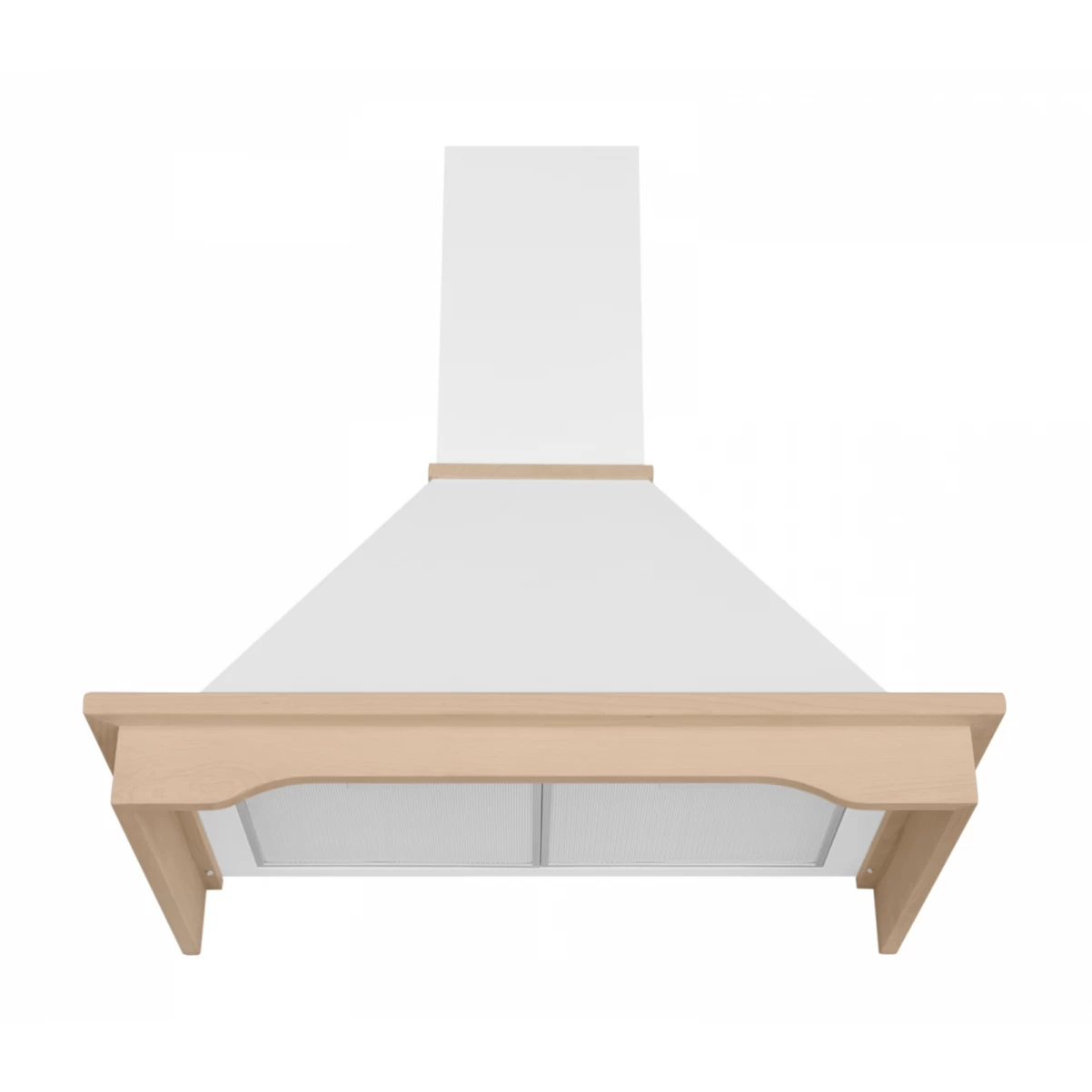 Vägghängd köksfläkt vit + bokträ list 60 cm / 90 cm|SWEDLUXURY|Vildmark