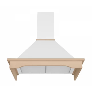 Vägghängd köksfläkt vit + bokträ list 60 cm / 90 cm|SWEDLUXURY|Vildmark