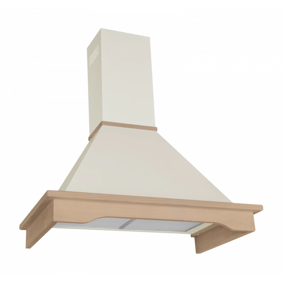 Vägghängd köksfläkt beige + bokträ list 60 cm / 90 cm|SWEDLUXURY|Vildmark