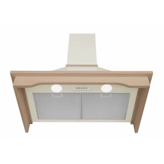 Vägghängd köksfläkt beige + bokträ list 60 cm / 90 cm|SWEDLUXURY|Vildmark